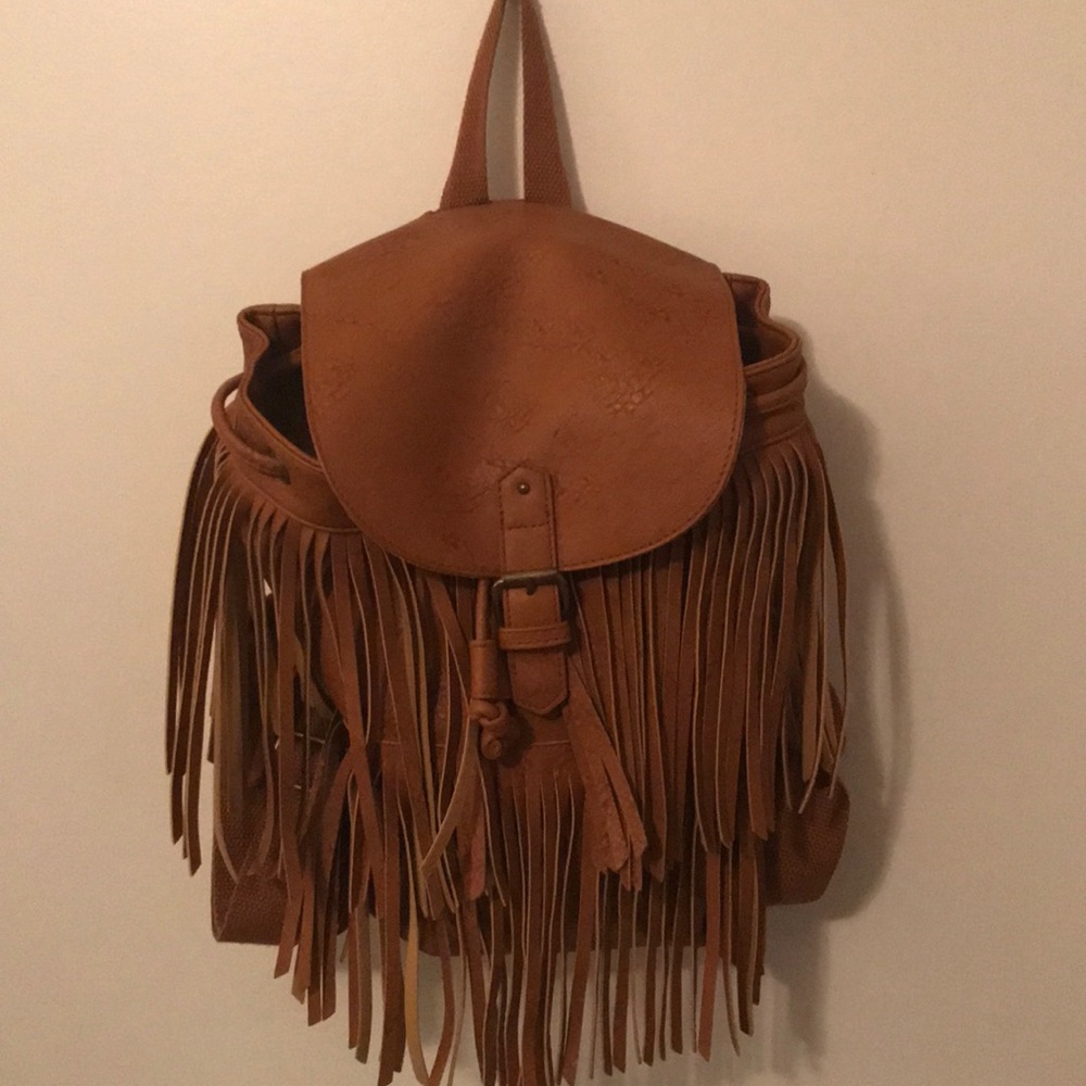 Brown Tassel Backpack